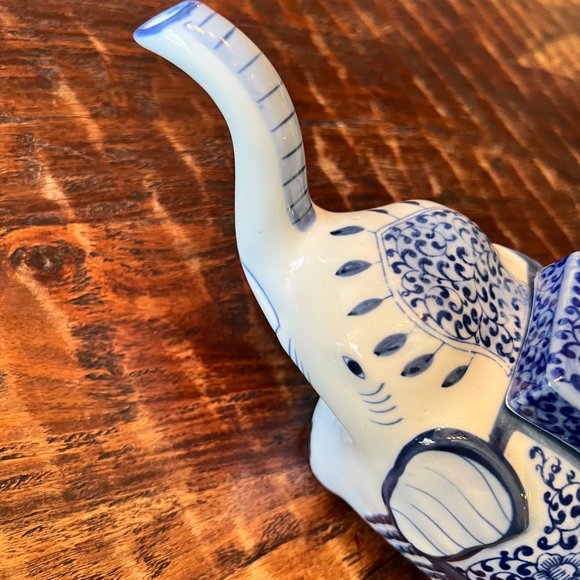 Pier 1 Accents Pier One Blue White Elephant Tea Pot Poshmark